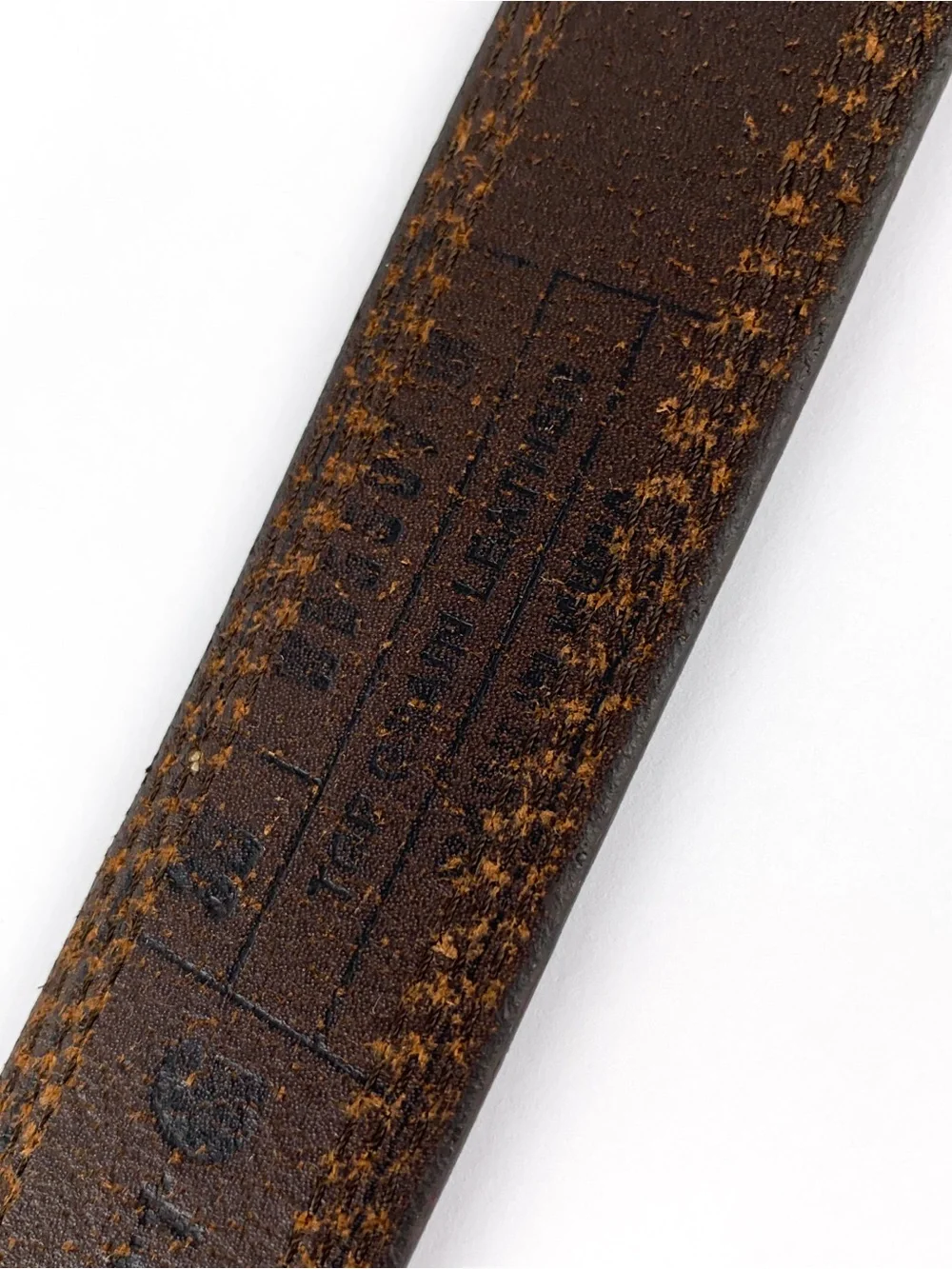 Carhartt brown leather belt men’s size 38 top grain leather silvertone buckle